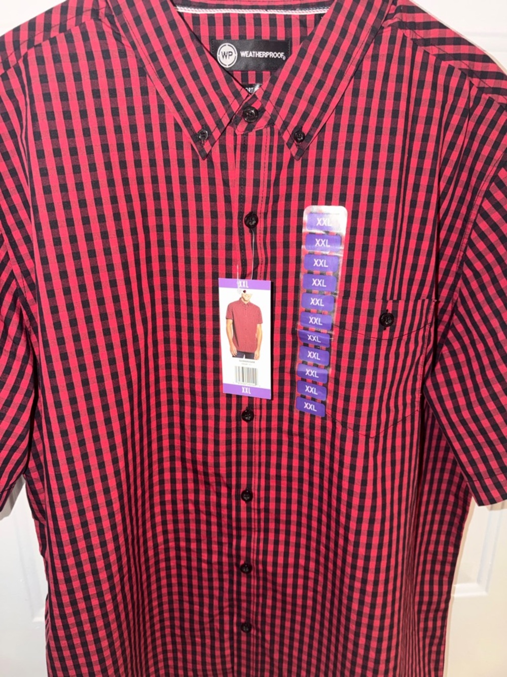 Weatherproof Red and Black Check Button-Down Shirt - Men's - Picture 2 of 3